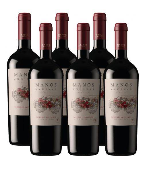 Pack 6 Manos Andinas, Cabernet Sauvignon, Reserva, Trasiego Wines