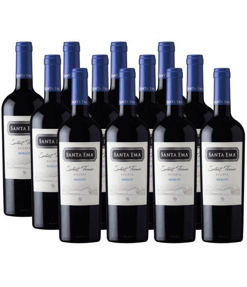 Pack 12 vinos Merlot, Select Terroir, Viña Santa Ema