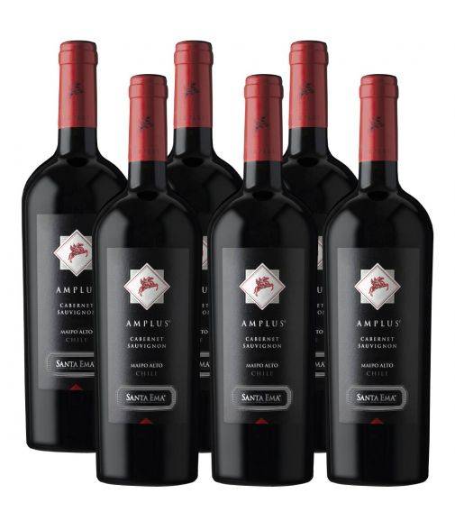 Pack 6 vinos Cabernet Sauvignon, Amplus, Premium, Viña Santa Ema