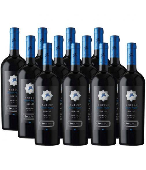Pack 12 vinos Merlot, Amplus, Premium, Viña Santa Ema