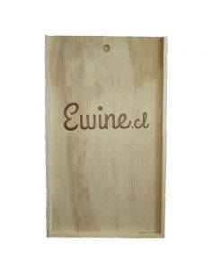 Caja de Madera ewine.cl para dos botellas de vino