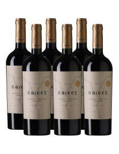 Pack 6 vinos Cabernet Sauvignon/Carmenere, Gran Reserva, Raíces, Las Pitras