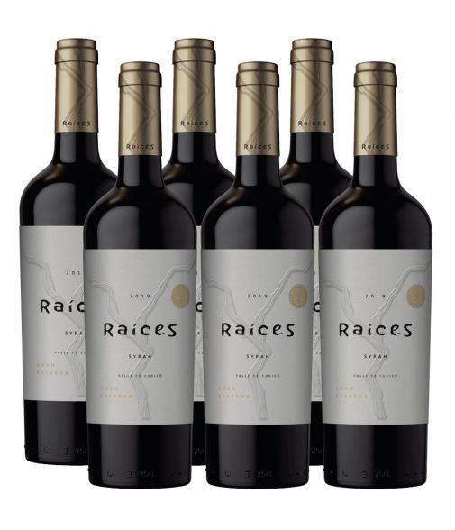 Pack 6 vinos Syrah, Gran Reserva, Raíces, Viña las Pitras
